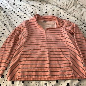 Talbots quarter zip top with center pocket